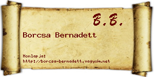 Borcsa Bernadett névjegykártya